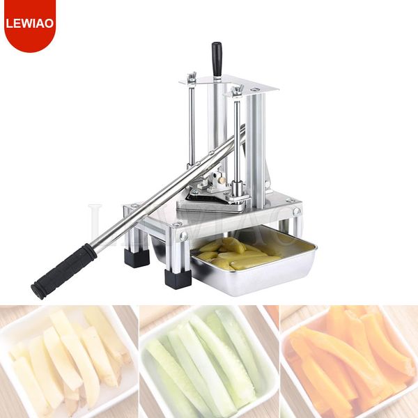 Commercial Chips Cutter Manual Vegetable Cutter Stainless Steel Blades Potato Strips Slicer Fruit Potato Fryer Cutter