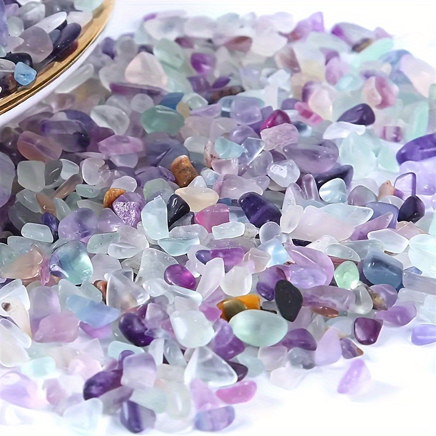 TEMU 50g-100g Natural Colorful Fluorite Chips Polished Tumbled Stones Gravel Crystals For Plants Succulent Flowerpot Vase Filler Decorative Rocks