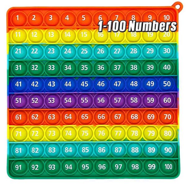 Rainbow 1-100 Numbers Pop Fidget Toys Math Counting Games Learning Stationery Educational Toy for Kindergarten Preschool Kids Y240801