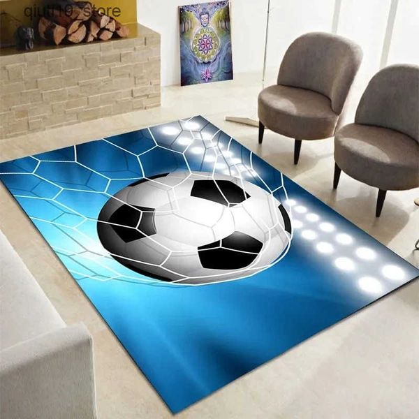 Carpets Football Area Rug Ball Sports Theme Carpet Soccer Ball Pattern Floor Mat for Kids Boys Girls Play Room Living Room Bedroom Decor J24