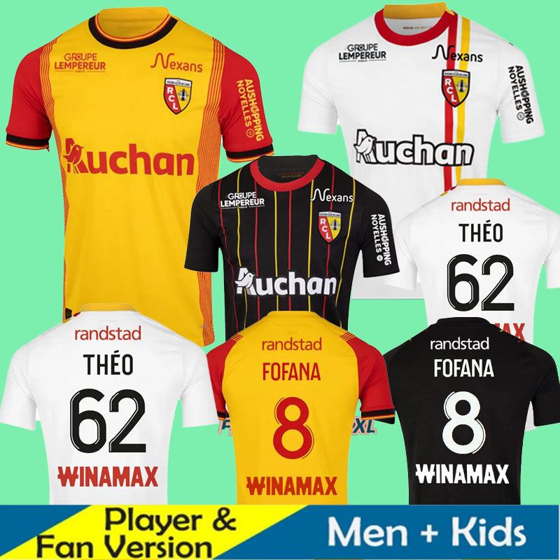 23 24 Maillot RC LeNs Soccer Jerseys Kid Kit Football Shirts Foot Home Away 2023 2024 Fans Player Version SOTOCA FOFANA BUKSA PEREIRA DA COSTA OPEND
