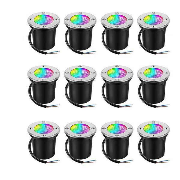 AUTO RGB Waterproof Led Garden IP67 Underground Lamp 10W 15W Outdoor Buried Garden Spot Recessed Lnground Lighting CL240813