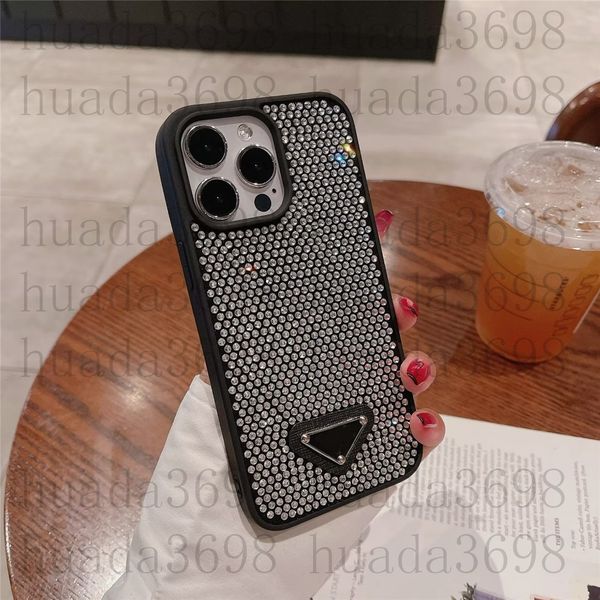 Triangle Luxury P Cell Phone Cases for iPhone 18 17 16 15 Pro Max 14 15Pro 14pro 13 12 11 Clear Glitter Rhine Stone Case Bling Shiney Cover