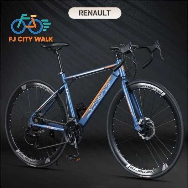 Bikes FJ Bicycle Road Bike Curve Handle Shock Absorber Disc Brake Disc Brake Adult Men and Women Variable Speed Light Bicycle Race Q241029