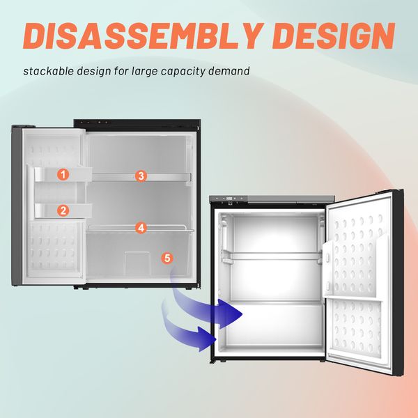 40-50-65-90-130L DC12-24V AC110-240V CAR FRIDGE Compressor Black Refrigerator And Freezer For RV Car Truck Campervan RV fridge