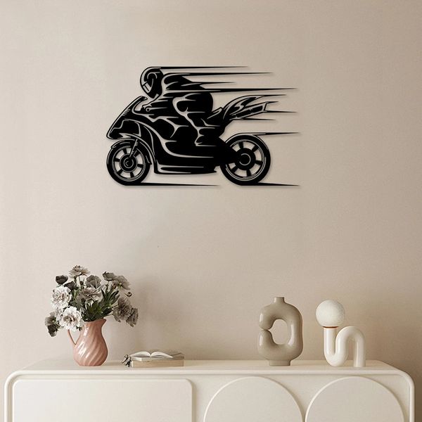 1PC Metal Motorcycle Silhouette Wall Decor for Home Decor Wall Art Sculpture Motorbike Enthusiast Gift 250211