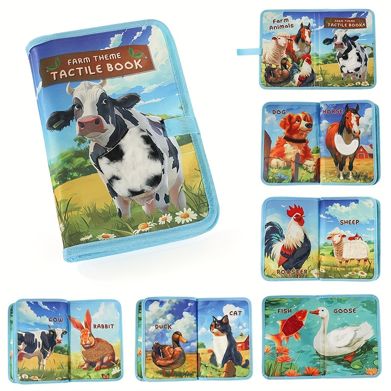 TEMU Early Education And Activity Toys For Infants And Toddlers, Interactive Animal Touch Book For Children, Colorful Pages With Textures, Promotes