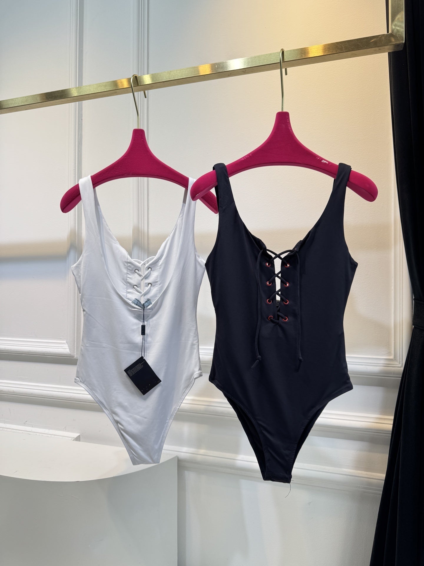 Women&#039;s Swimwear Designer P Strap one-piece swimsuit without chest cushion quick drying fabric elastic plain weave knitting