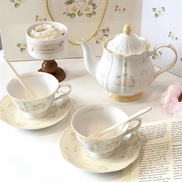 Lia Puppet Cat Ceramic Cup Sauce Teapot Set Coffee Afternoon Tea Gift Box French Style Y241214