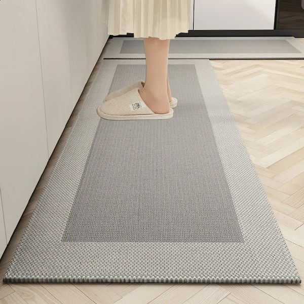 Kitchen Floor Mat Oilproof Waterproof Wipeable Wash Free Long Strip Carpet Dirtyresistant Oilabsorbing Waterabsorbing Rug 241019