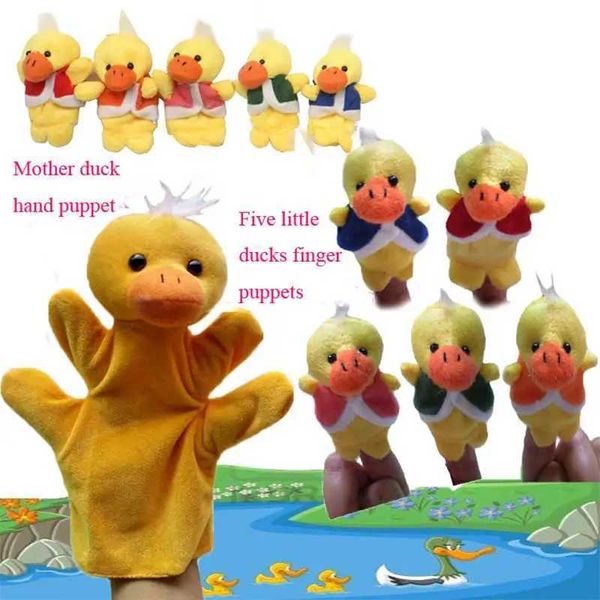 Finger Puppets Baby Mini Five Little Ducks Animals Educational Hand Cartoon Animal Plush doll Finger Puppets theater Plush Toys X250129
