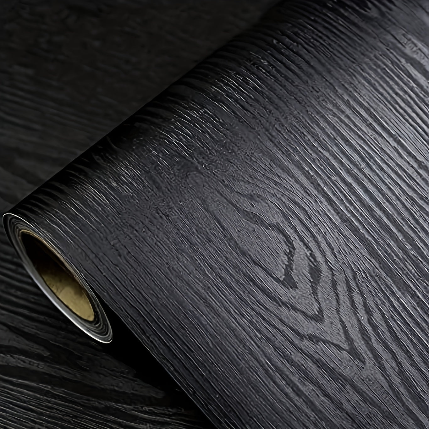 TEMU Black Wood Grain Contact Paper Wallpaper - Self-adhesive Heat-oil Resistant Waterproof Vinyl Countertop Stickers, Peel And Stick Wood Renovation