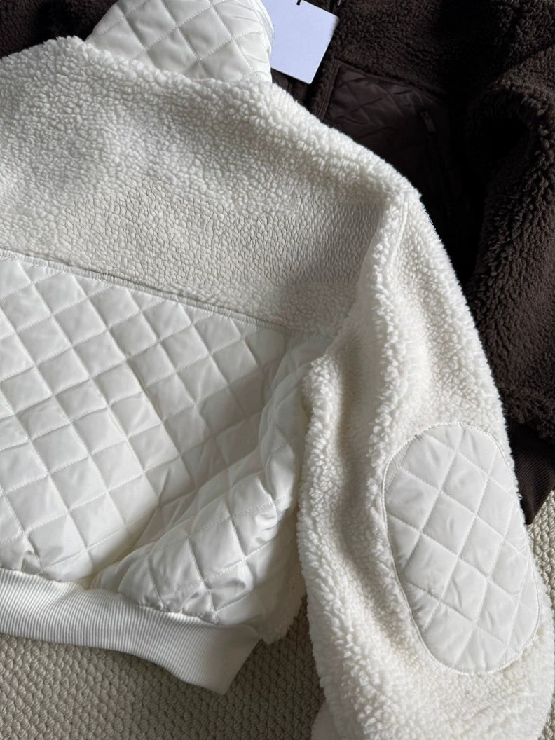 Designer Womens Berber Fleece Coats Lambswool Jackets Outerwear Lambskin Short Coat Fashion Winter Letter Thickened Warm Casual Lapel Zipper