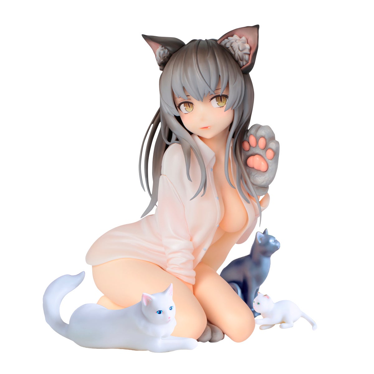 Anime Manga Kawaii Neko Musume Japanese Anime Figure White Shirt Pure Lovely Girl MIA Pvc Action Figure Desk Accessories Collection Toys