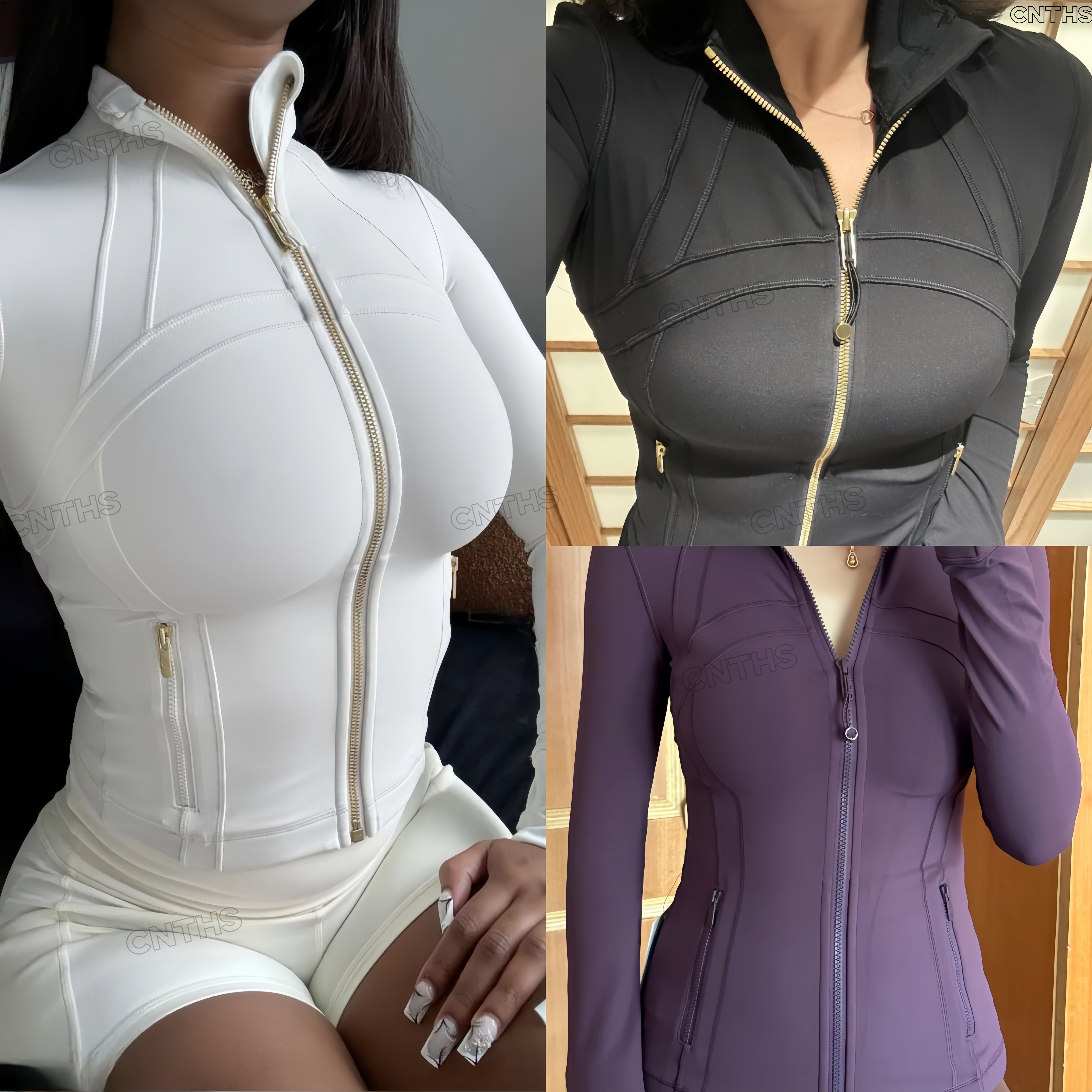 2025 Yoga Jacket Women Define Workout Sport Coat Fiess Jackets Sports Quick Dry Activewear Top Solid Zip Up Sweatshirt Sportwear high quality clothi