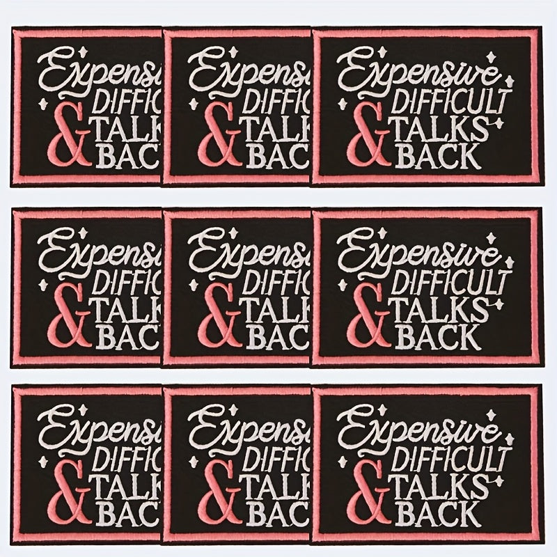 TEMU 9pcs-set Iron-on Embroidered Patches - '' '' '' 'back' - For Diy Clothes, Hats, Bags & Shoes