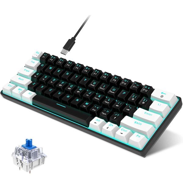 Keyboards HXSJ V900 Mechanical Keyboard USB Mini 61-key Gaming Keyboard Blue Switche RGB Backlight Wired Gamer Keyboard for Computer PC y240