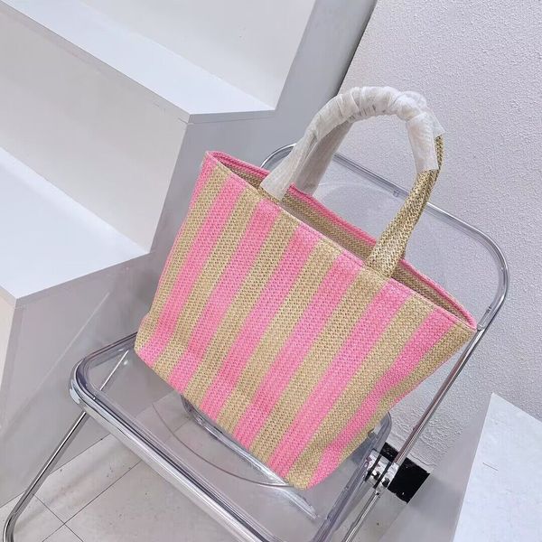 designer tote bag Letter beach bag Shopping Bags Canvas Designer Women Straw Knitting Handbags Summer Beach Shoulder Bags Large Casual Tote