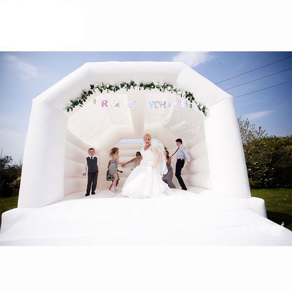 High quality White blue red Inflatable Wedding Bouncer Jumping Castle tent house bouncy for Adults kids Decoration
