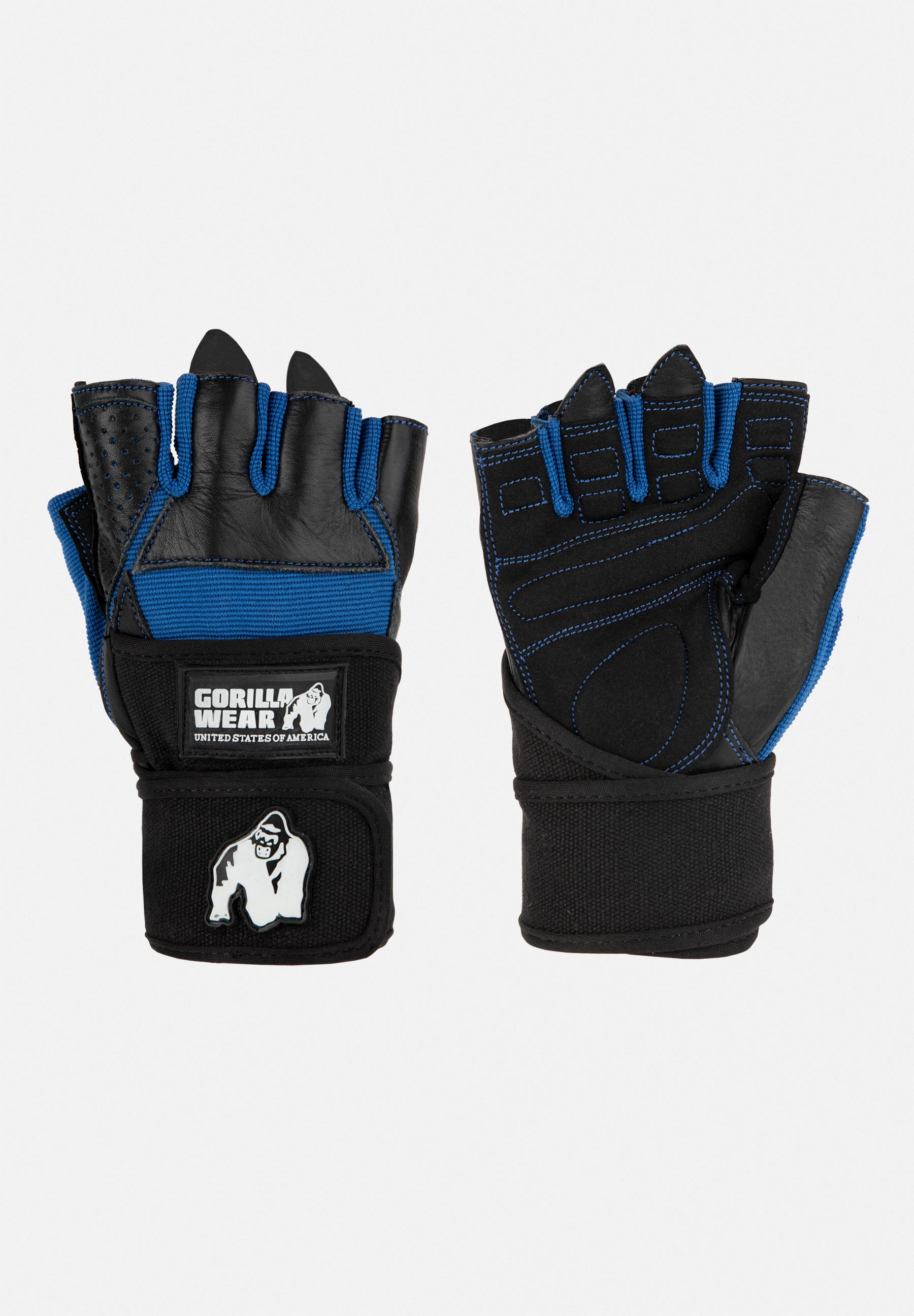 Dallas Wrist Wraps Gloves - Black-Blue - M