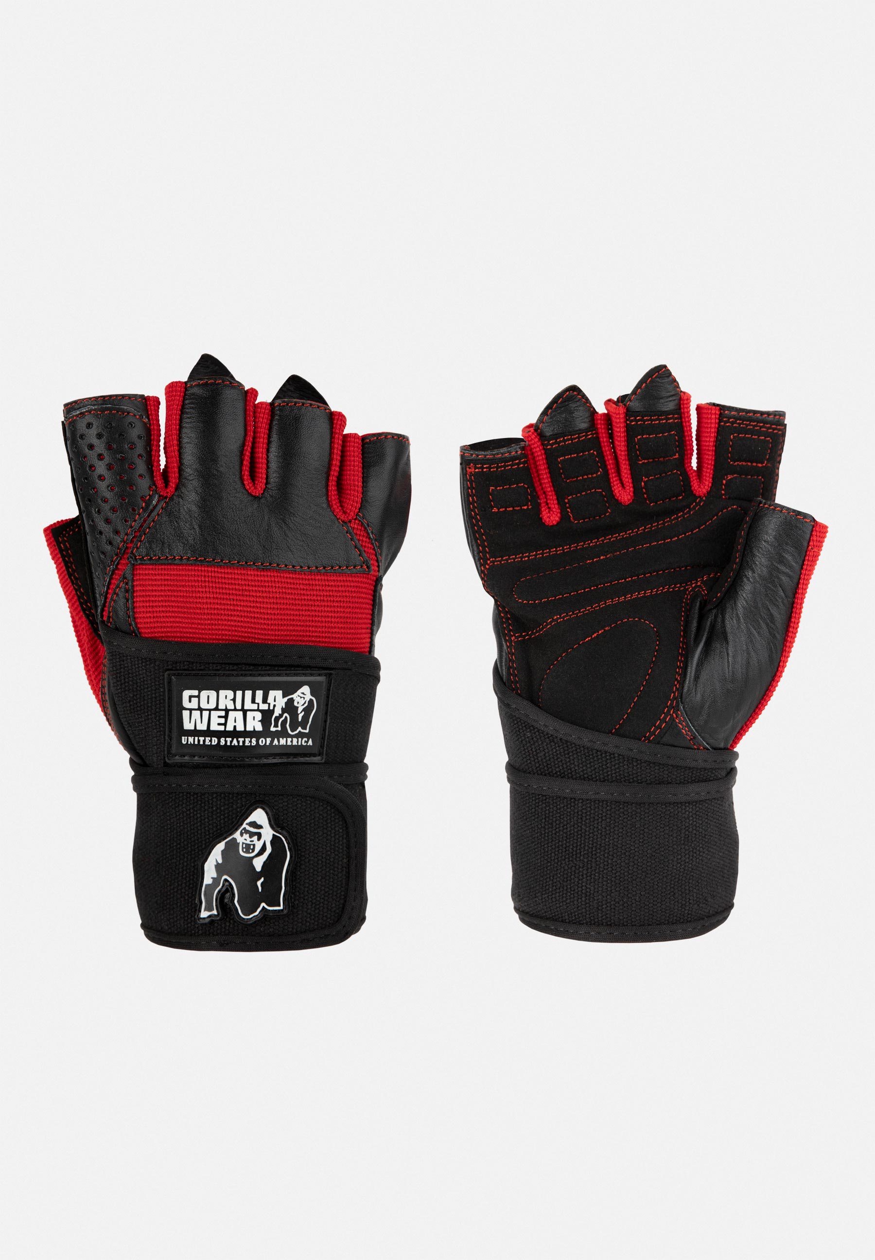 Dallas Wrist Wraps Gloves - Black-Red - S