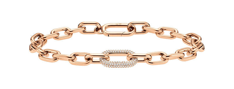 Daniel wellington Luxury Bronze Bracelet with Crystal Link Crystals DW00400572 - Length: 16.5 cm