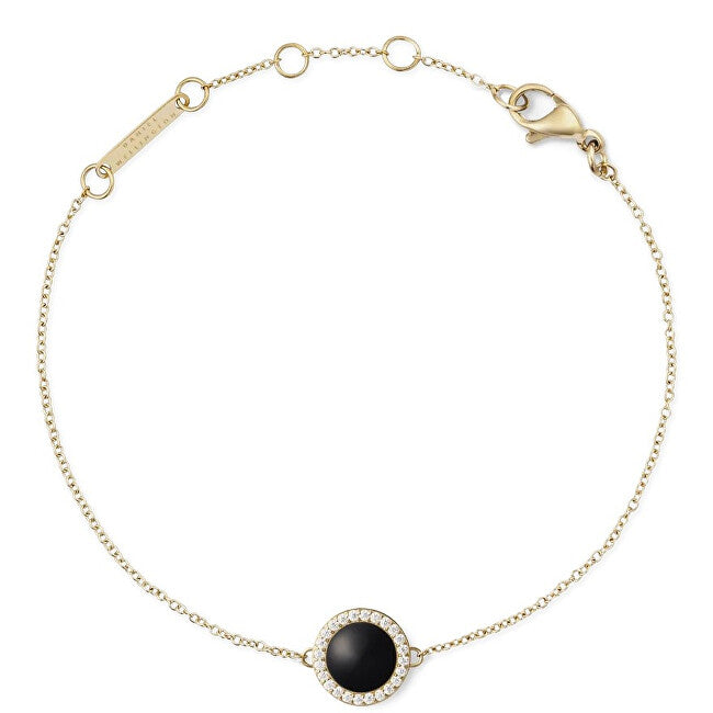 Daniel wellington Delicate gold plated bracelet with black agate and crystals DW00401426