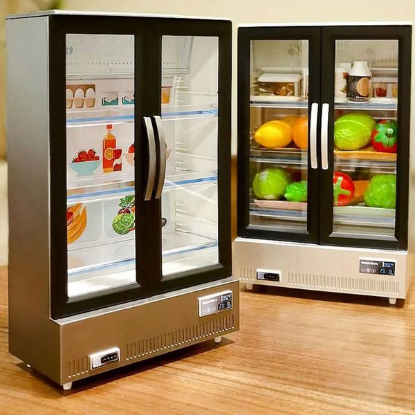 21 Kitchen Toys Large Refrigerant 1 12 Microfilm Freezer Store Mini Food Music Light Furniture Model Girls Birthday Gift X241107