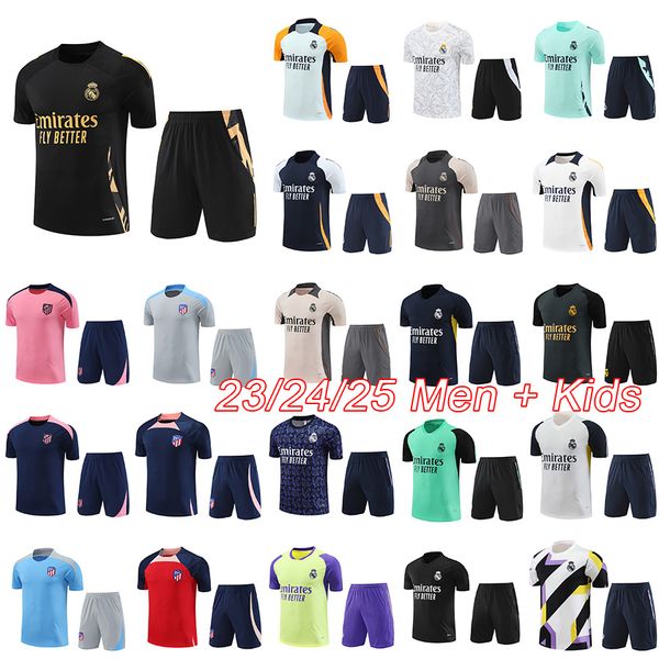 2024 Atletico pre-match jersey Madrids Men and kids football kits 23 24 25 Mbappe MORATA LAMINE YAMAL PEDRI training shirts soccer jerseys k