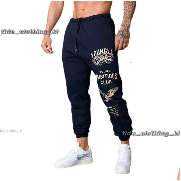 Youngla Pant Designer Mens American Style Loose Sports Leisure Womens Clothing Gym Running Fitness Training Pants Drop Delivery Apparel Blac