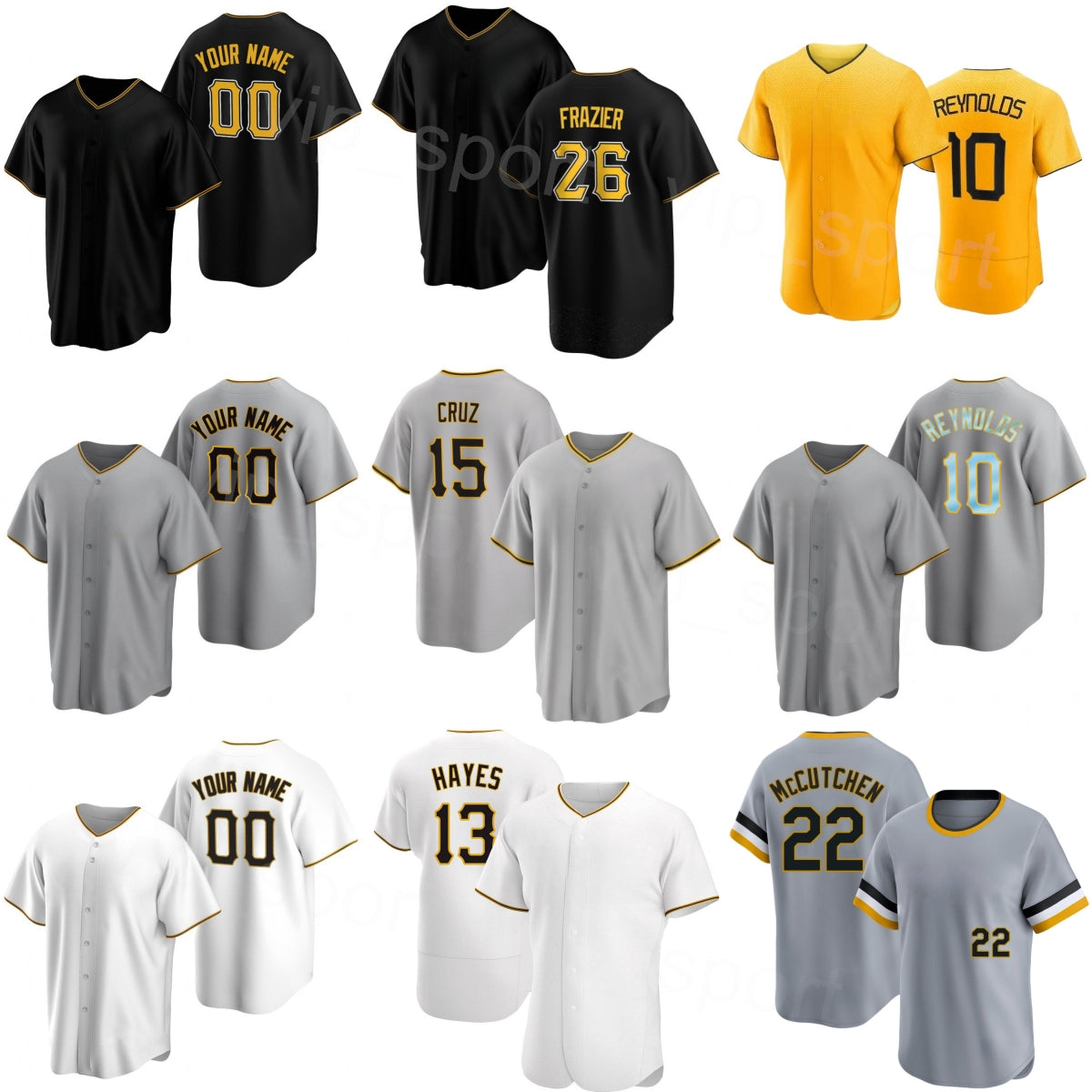 Team Baseball 13 KeBryan Hayes Jerseys Kid Man Women 15 Oneil Cruz 22 Andrew McCutchen 7 Isiah Kiner-Falefa 26 Adam Frazier 10 Bryan Reynolds 2025 C