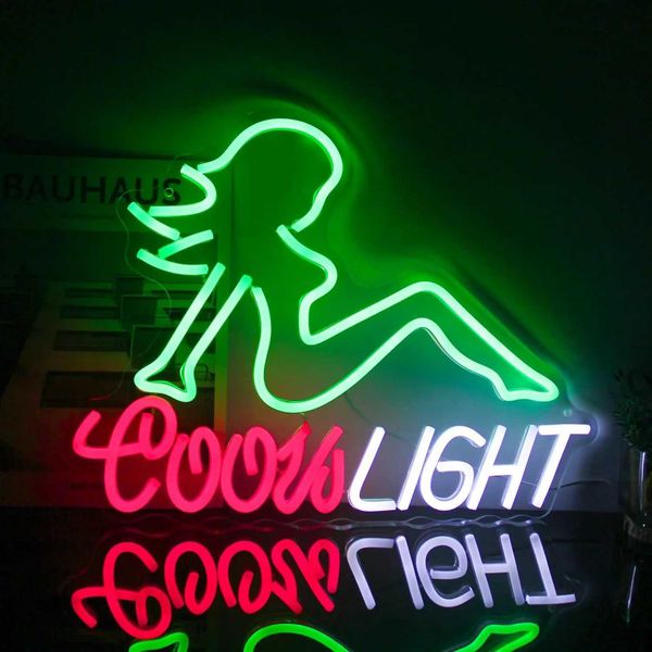 Personalized Green Lady LED Neon Lights Signs Bar Neon Sign Wall Art Neon Light For Bedroom Beer Pub Restaurant Party Decor X241210