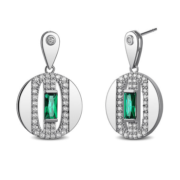 Boucles d'oreilles pendantes en laiton micro pavé de zircone cubique de qualité AAA