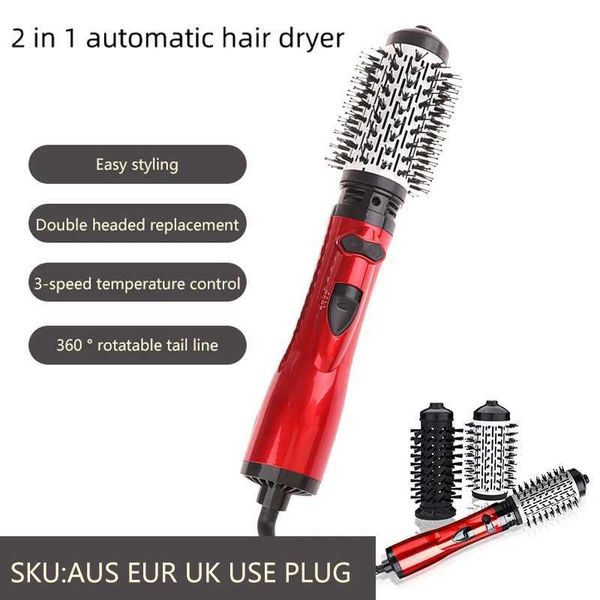 Hair Dryer Brush 3 In 1 Hot Air Spin Brush Curling Straightening Styling Auto-Rotating Ionic Round Blow Dryer Volumizer Z250122