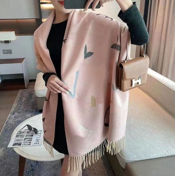 Luxury V Cashmere Scarf Women Winter Warm Shawls and Wraps Design Horse Print Bufanda Thick Blanket Fringed Scarves