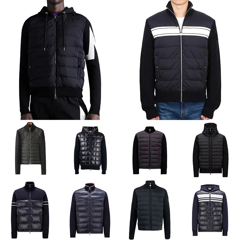 Stylish Multi Styles Mens Knit Cardigan Down Jacket Designer Fashion Luxury Winter Coat Asian M3xl Sizes Warm and Trendy Outerwear
