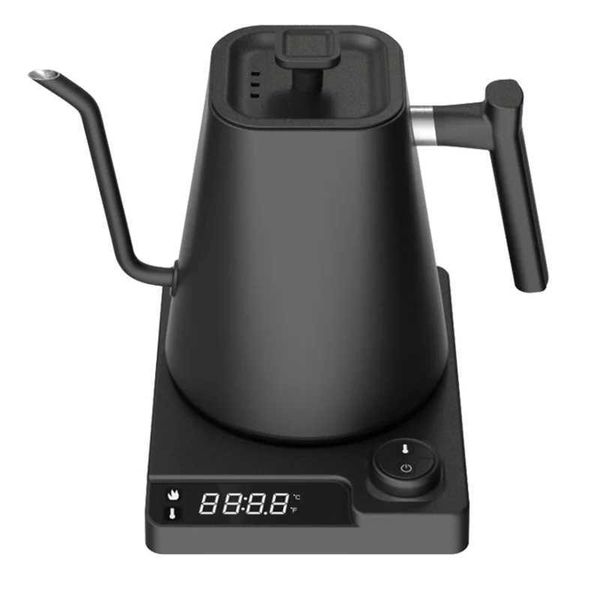 110V-220V Electric Kettle 1.0L Gooseneck Manual Brewing Coffee Pot 1200W Fast Heating Temperature Control Pot Stainless Steel Lining Y240924
