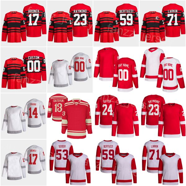 Reverse Retro Hockey 59 Tyler Bertuzzi Jersey 71 Dylan Larkin 23 Lucas Raymond 53 Moritz Seider 14 Robby Fabbri 17 Filip Hronek 24 Pius Sute
