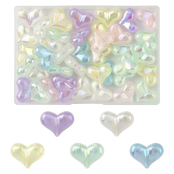 40pcs perles acryliques irisées arc-en-ciel placage uv