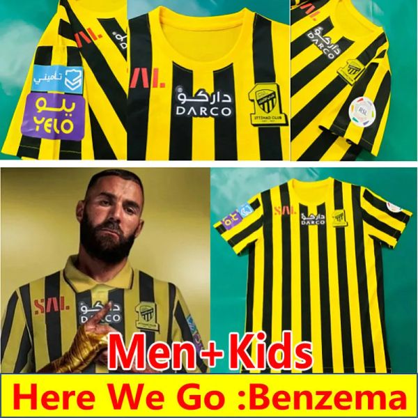 Benzema Al Ittihad Soccer Jerseys KANTE 23 24 Home Away Hamdallah Romarinho camesitas Camara Costa Football Shirts Coronado maillots de futo