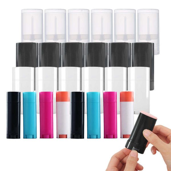 20Pcs 5Ml 15Ml Empty Lip Balm Plastic Black Perfume Deodorant Containers Cosmetic Lipstick Tubes Refillable Bottles