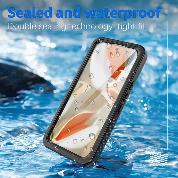 2 in 1 Waterproof Clear Phone Case for Google Pixel 9 9Pro 9ProXL 8 8Pro 7 7A 7Pro 6A 5G Sturdy Outdoor Sports Snowproof Full Protective Sof