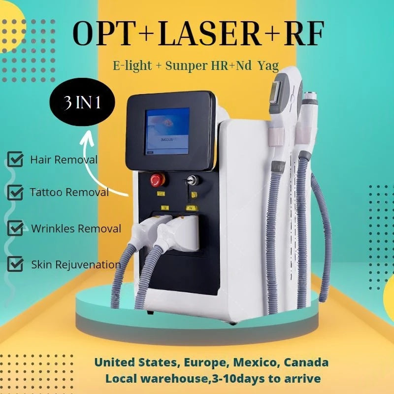 Professional 3-in-1 Laser Epilator IPL+Picosecond Laser Machine OPT Cryo Painless Permanent Hair Removal Tattoo Spot Removal
