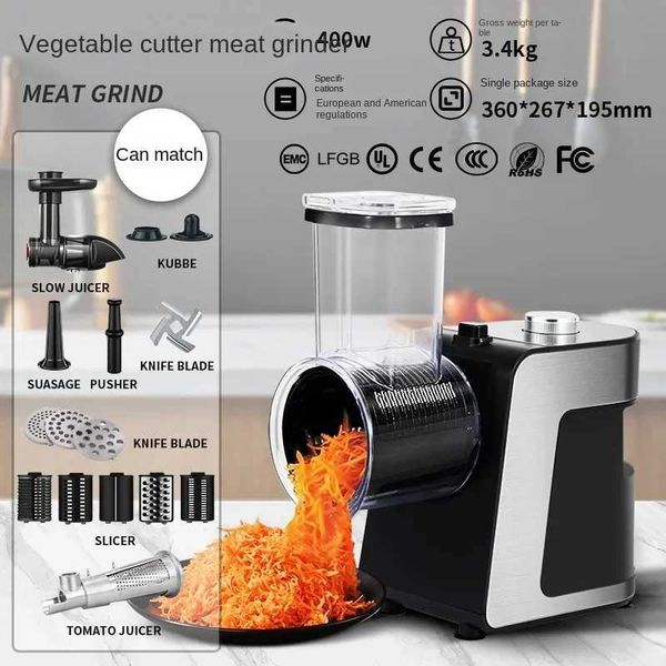 Vegetable Cutter Household Slicing and Shredding Artifact Electric Drum Potato Shredder Small Meat Grinder Enema Machine B240803