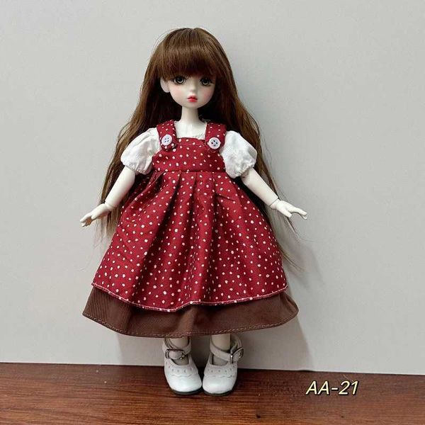 Doll Accessories 6 points BJD baby clothes 30cm doll dress up skirt hand sewn button eye