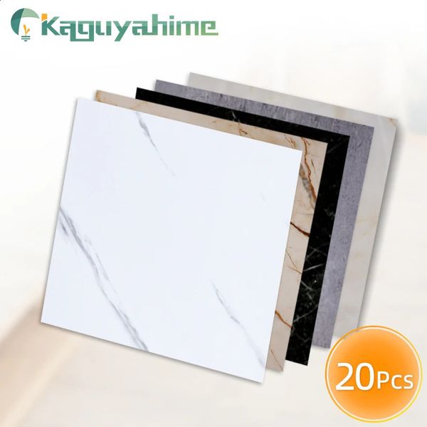 Kaguyahime 20pcsLot 3030cm PVC Floor Stickers Selfadhesive Marble 3D Wall Waterproof Bathroom Decals 241121