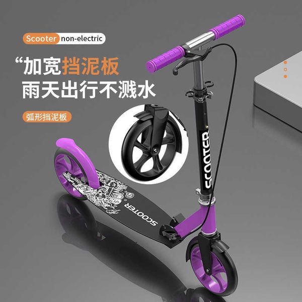 Scooters de chute Urbano Duas rodas Scooter adulto Big Child Dobring Double Breke Scooter Y240719B0O2