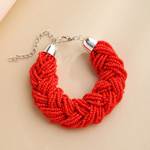 Bracelets multi-rangs en graines de verre