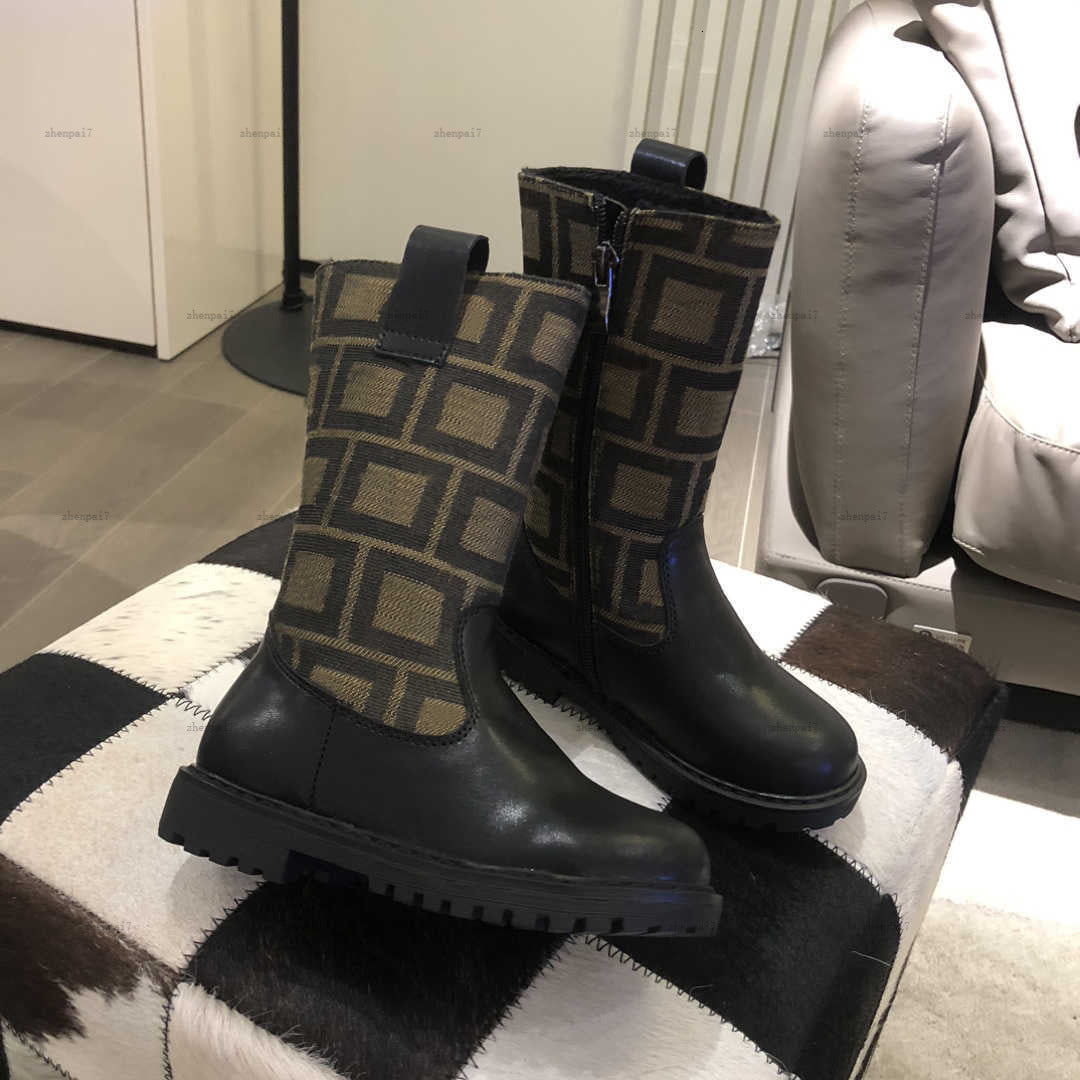 Top Kids shoes baby Long boots size 26-35 Including Box Winter Warmth Products leather girls sneakers A604X17N141