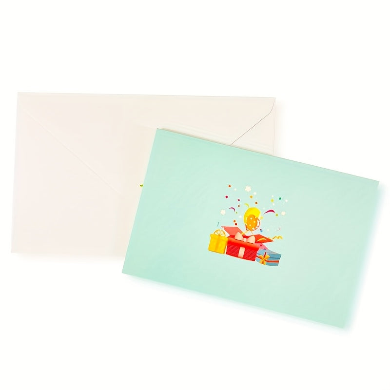 TEMU 1 -up Birthday Card With Balloons, Cake, Candy & Cat Designs - Includes Note Cards & Envelopes, Any Recipient's Birthday Party Invitation,